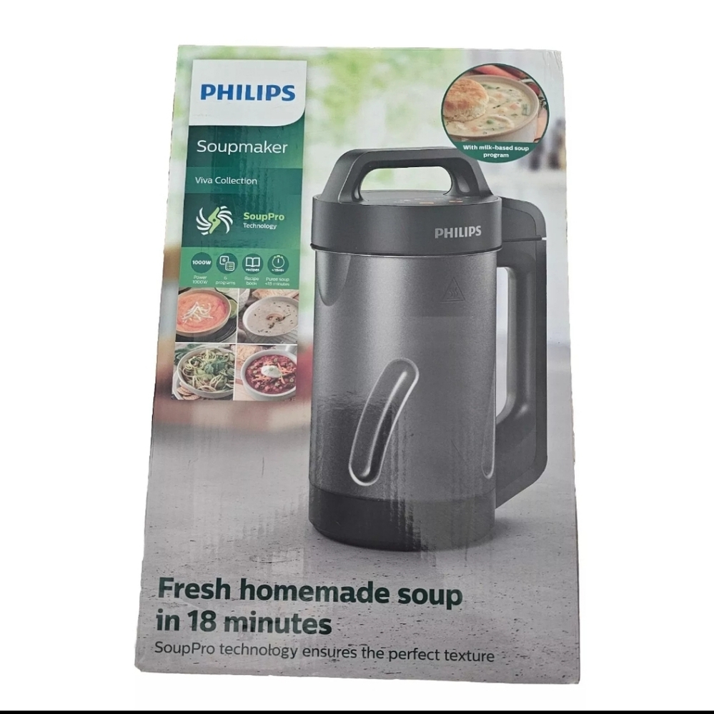 Philips Soup Maker Viva Collection Black Stainless Steel HR2204 Factory Sealed